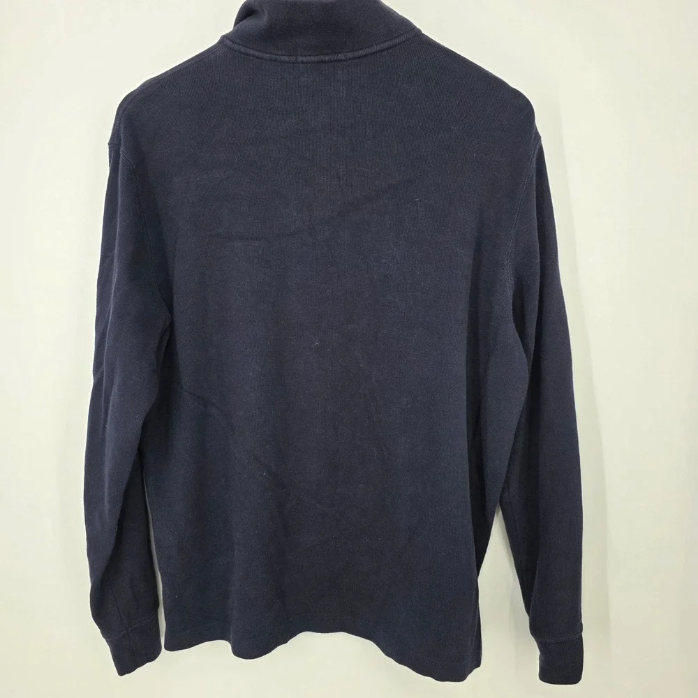 Polo Ralph Lauren Mens Navy Blue Estate Rib Quarter Zip Pullover Sweater Medium